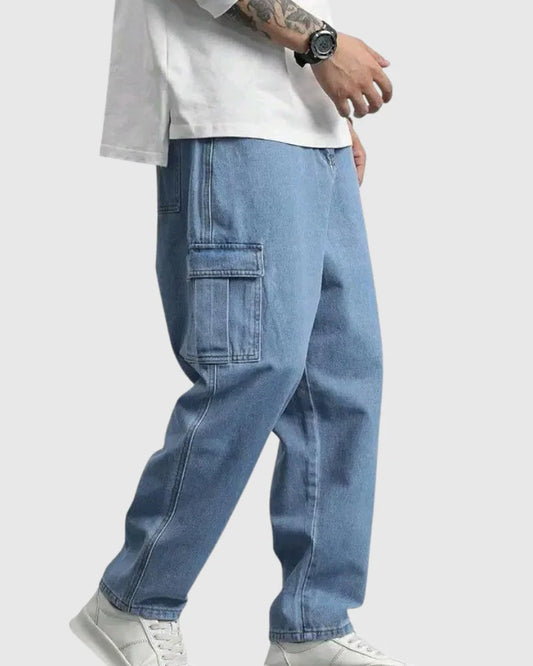 Swagzon Vintage Wash Baggy Jeans- Unisex Jeans